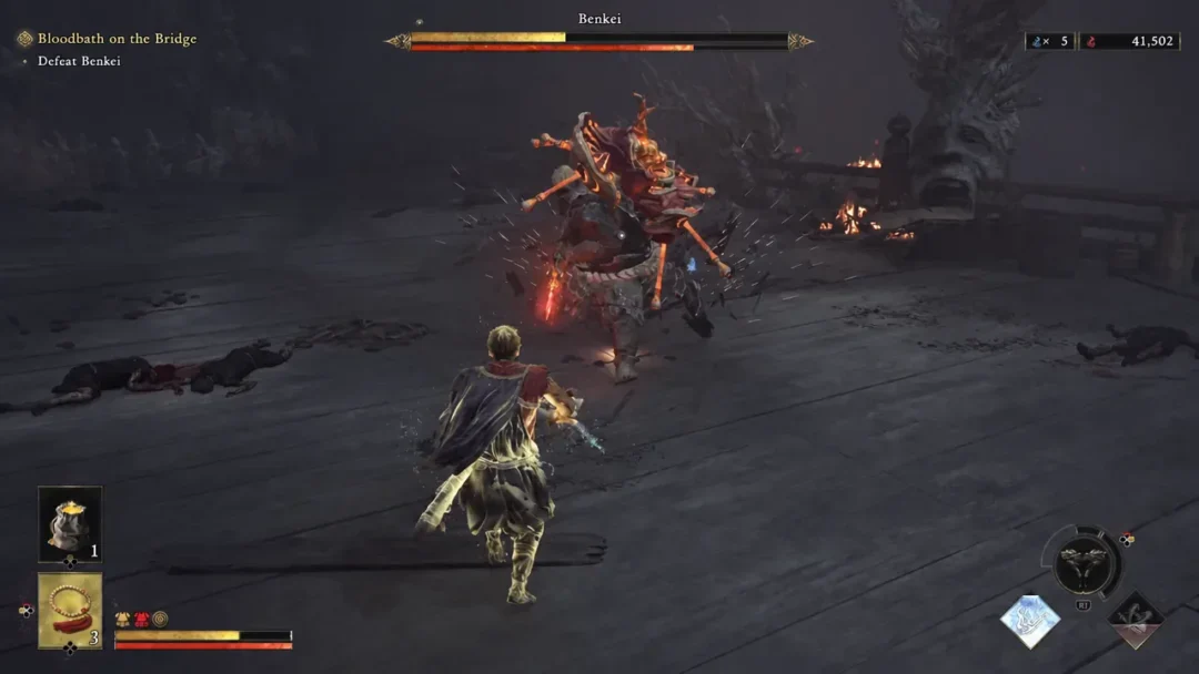 Вторая фаза боя с Бэнкэем в Onimusha Way of the Sword