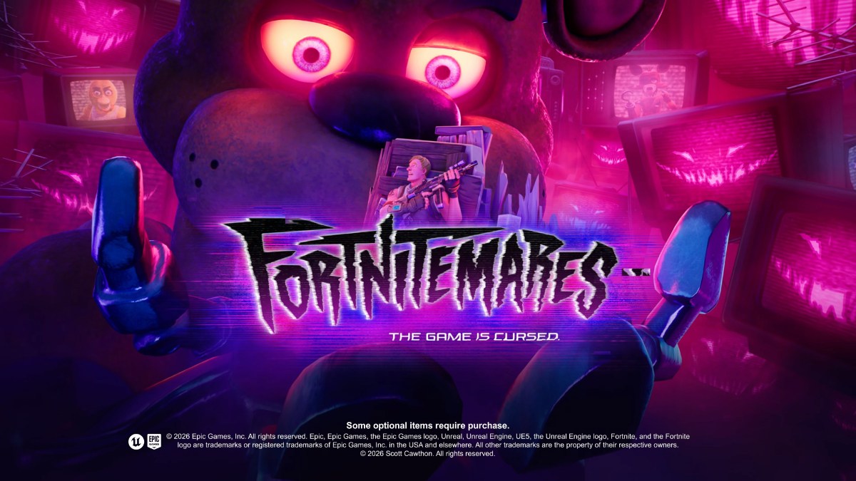 Freddy, Bonnie, Chica and Foxy in the official art for Fortnite x Five Nights at Freddy's.