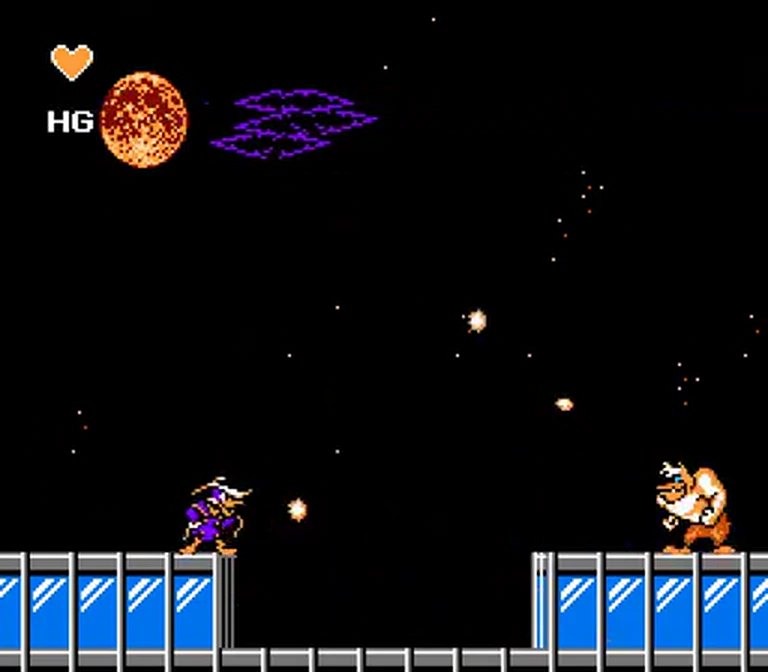 Fight with Wolfduck under the moon