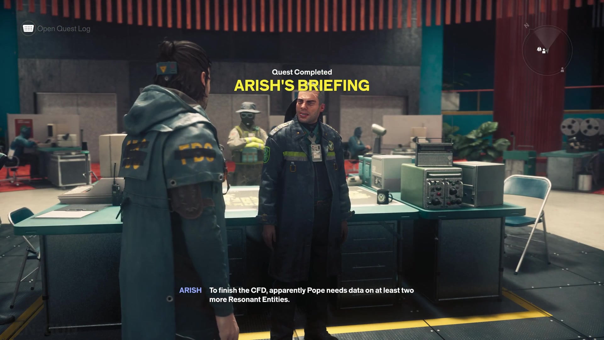 Arish in the Field Office after the briefing