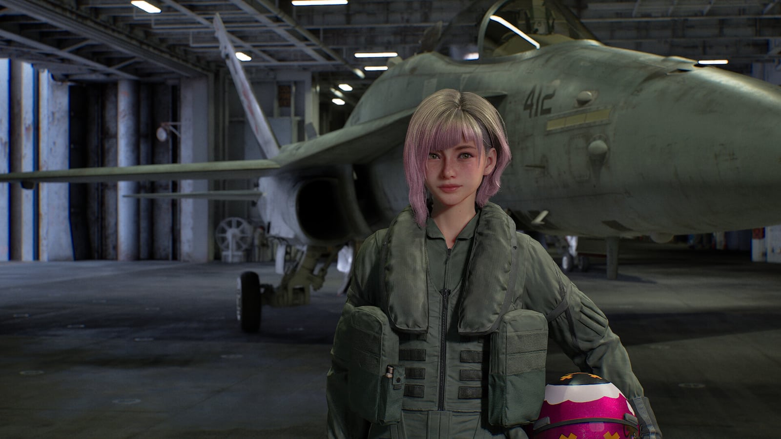 Пилот и самолёты на аэродроме в Ace Combat 8