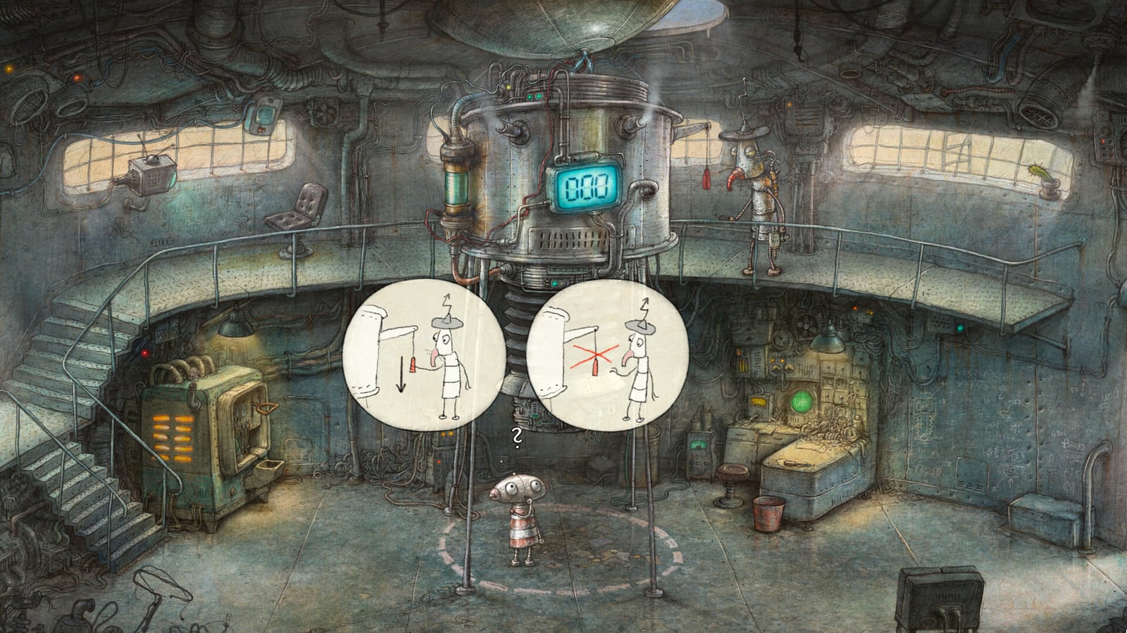 Нарисованный вручную интерьер в Machinarium 2