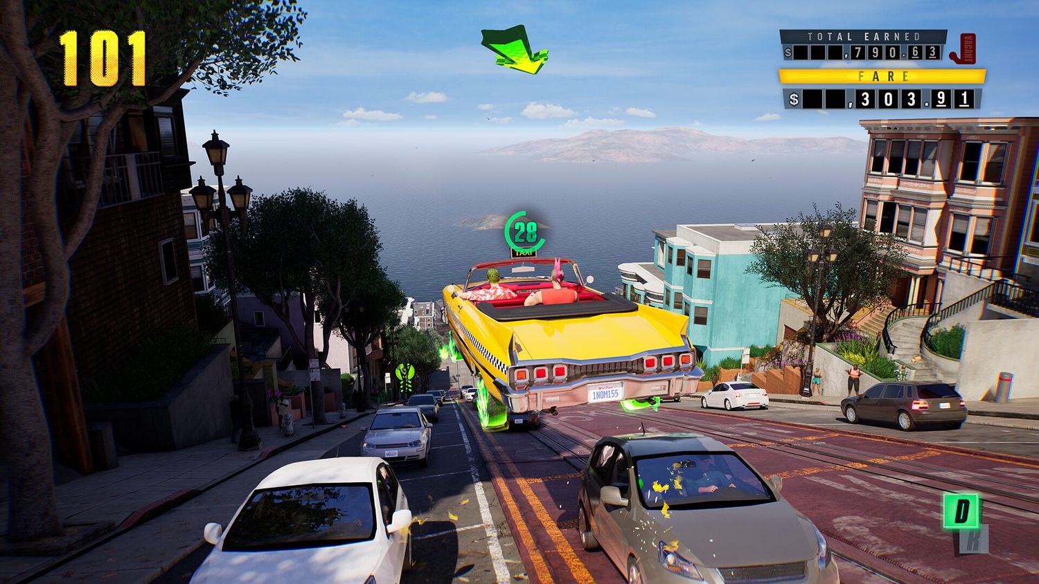 Городская гоночная сцена из Crazy Taxi World Tour