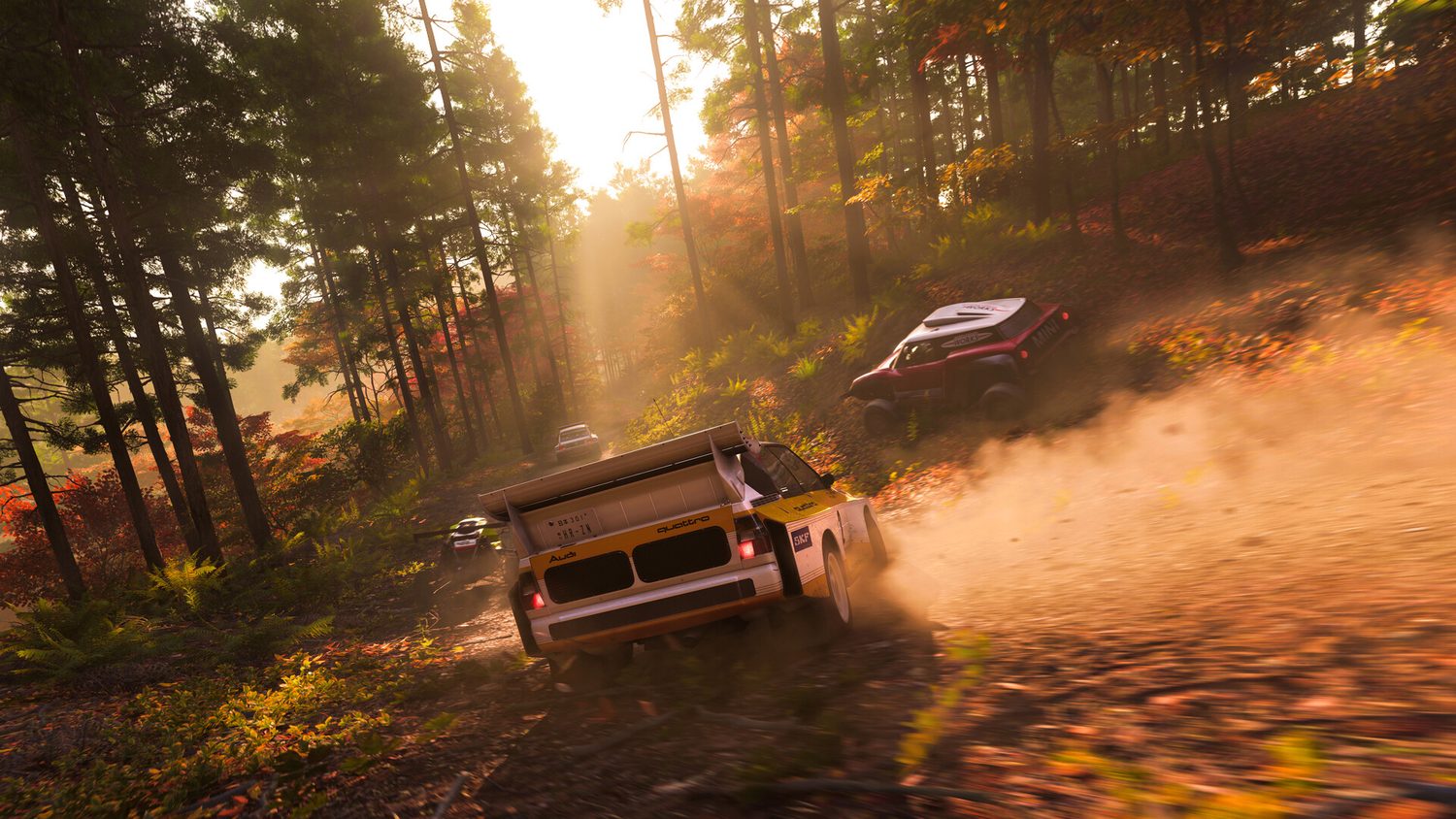 Вид на гоночный автомобиль среди пейзажей Forza Horizon 6