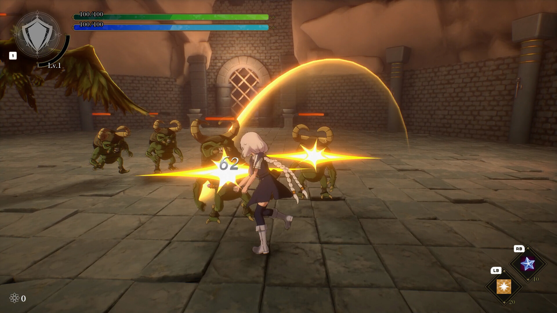 Lilys Kampf mit Gegnern im Bless You Again-Dungeon.