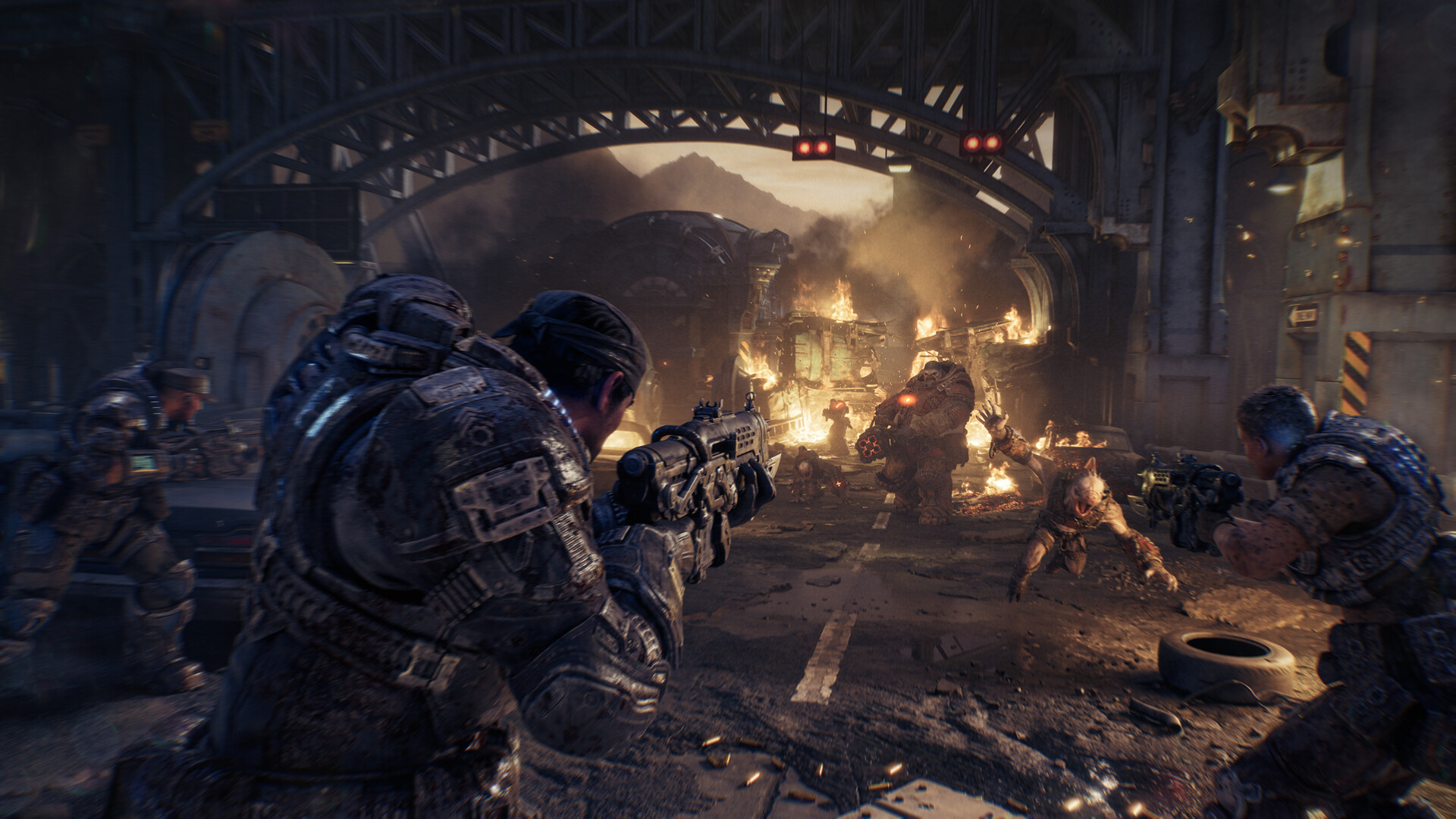 Битва с локустами: кадр Gears of War: E-Day.