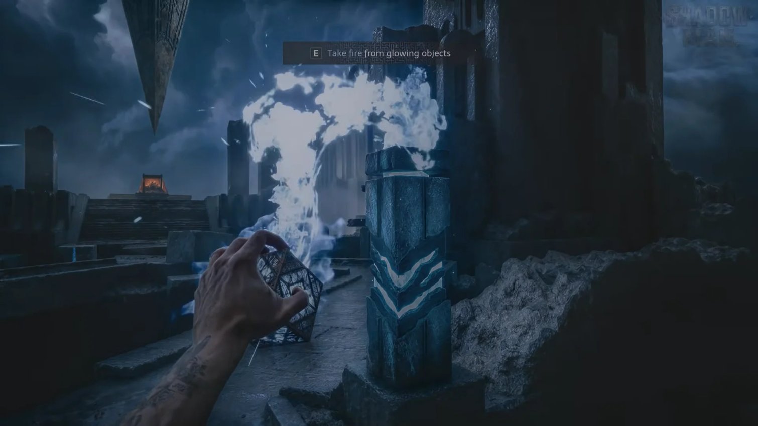 Übertragen Sie die Flamme mithilfe der Genesis-Konfiguration zwischen den Säulen.