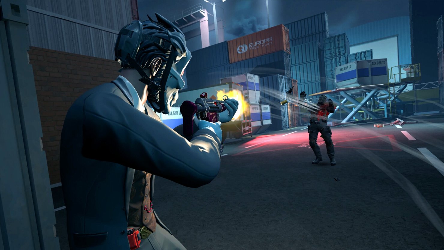 Игрок в PAYDAY: Aces High готовится к перестрелке во время ограбления.