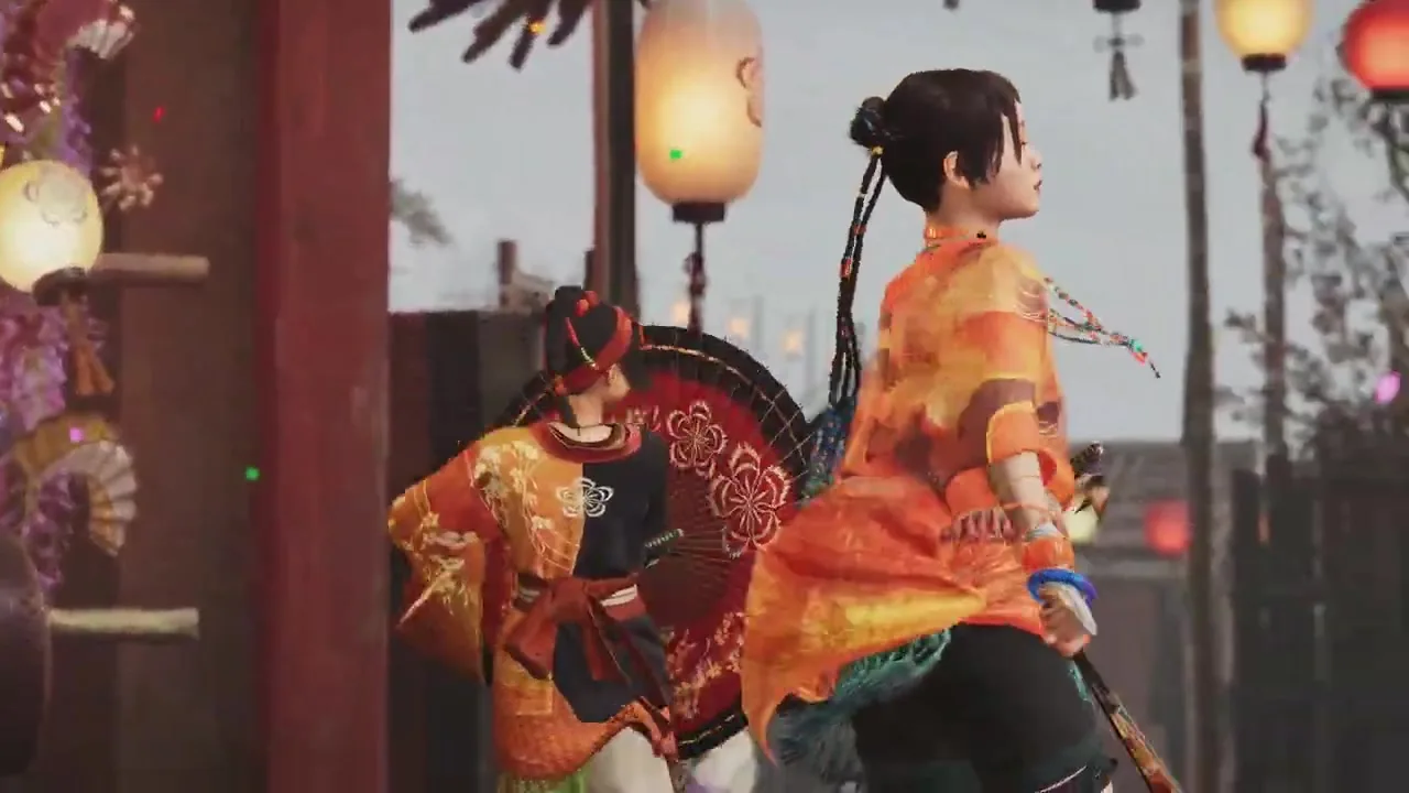 Okuni auf der Bühne in Onimusha Way of the Sword