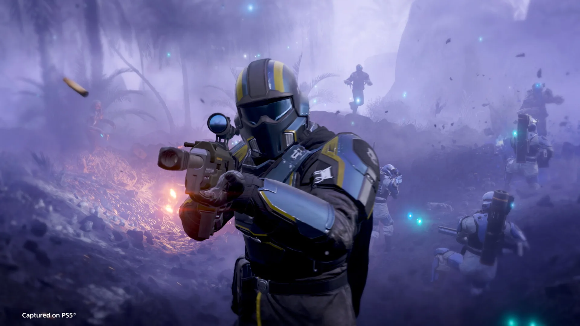 Un escuadrón de Hell Marines en combate en Helldivers 2